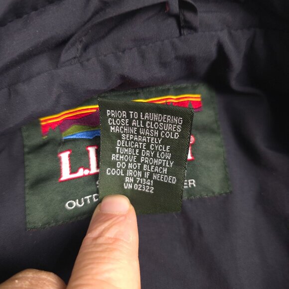 L.L. Bean Mens Navy Nylon hooded Jacket SZ L With Zip Pockets & Adjustable Hem - Picture 5 of 8